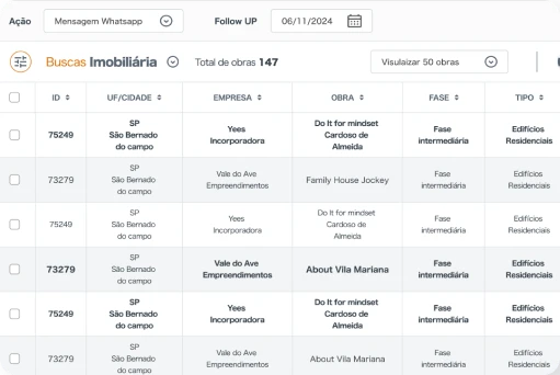 Tela do Filtro de Buscas